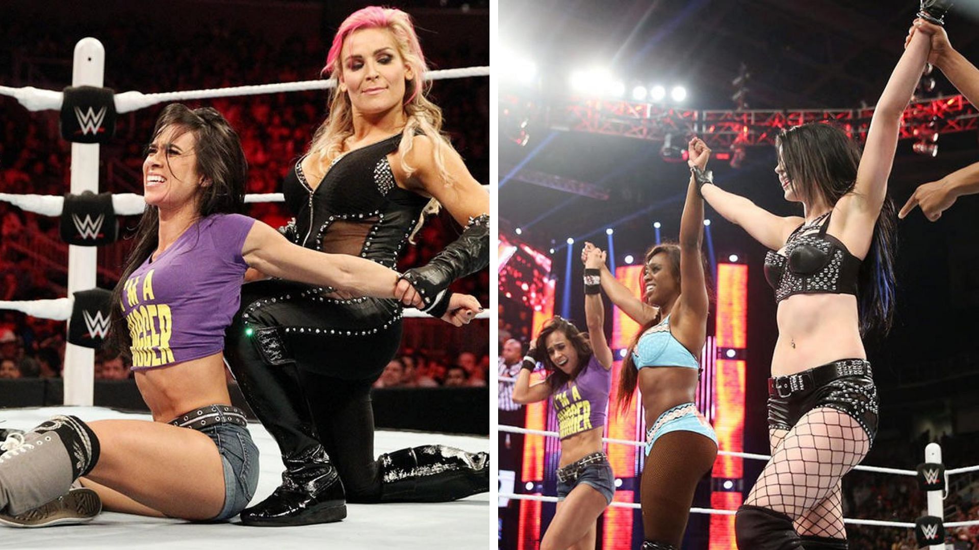 Lee shared the ring with Paige (aka Saraya) and Naomi (aka Trinity) in her last WWE match